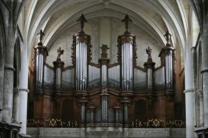 Aquitaine Prints: Organ in St. Andrews cathedral, Bordeaux, Gironde, Aquitaine, France, Europe