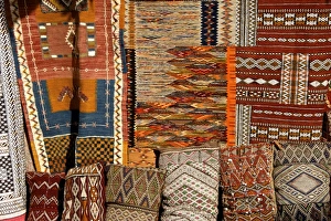 Textile Prints: Oriental carpets for sale, Medina, , Marrakech, Morocco, North Africa