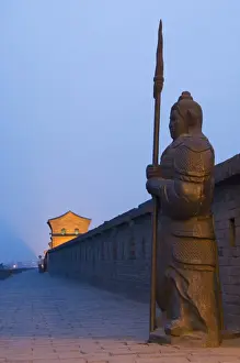 Guard Prints: Ornamental guard on the last remaining intact Ming Dynasty city wall in China