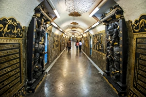 Taiwan Prints: Ornamental tunnel through a mountain leading to the Guandu Temple