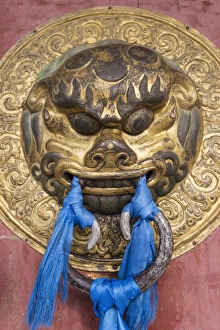 Blue Colour Prints: Ornate door handle, Erdene Zuu Khiid, Buddhist Monastery, Kharkhorin (Karakorum)