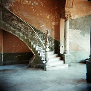 Railing Gallery: Ornate marble staircase in apartment building, Havana, Cuba, West Indies, Central America