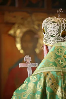 Images Dated 8th October 2007: Orthodox celebration led by Bishop Michel de Claudiopolis, Paris, Ile de France, France