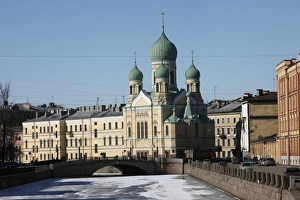 Stereotypically Russian Prints: Orthodox church, St. Petersburg, Russia, Europe