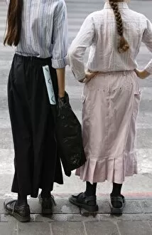 Images Dated 4th August 2007: Orthodox Jewish girls in Bnei Brak, Israel, Middle East