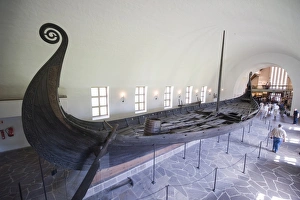 Oseberg Prints: Oseberg Viking ship excavated from Oslofjord, Vikingskipshuset (Viking Ship Museum)