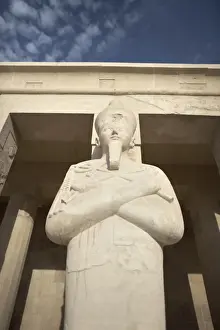 Hatshepsut Prints: Osirid statue at Deir al Bahri, Funerary Temple of Hatshepsut, Valley of the Kings