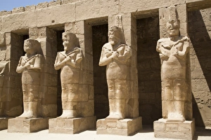 Thebes Prints: Osiride statues of Ramses III, Ramses III Temple, Karnak Temple, Luxor, Thebes, UNESCO