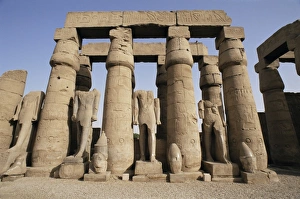 Osiris statues and Colonnade, Luxor Temple, Thebes, UNESCO World Heritage Site