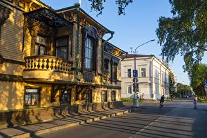 Arkhangelsk Prints: Osobnyak Surkova wooden historic building, Arkhangelsk, Russia, Europe