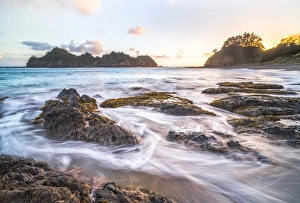 Northland Region Prints: Otamure Bay at sunrise, Whananaki, Northland Region, North Island, New Zealand, Pacific