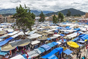 South American Latin America Prints: Otavalo market, Imbabura Province, Ecuador, South America