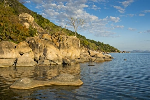 Otter Point at sunset, Cape Maclear, Lake Malawi National Park, UNESCO World Heritage Site