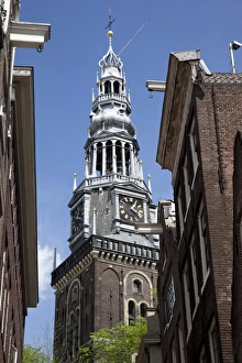 Clock Towers Prints: Oude Kerk, Amsterdam, Holland, Europe