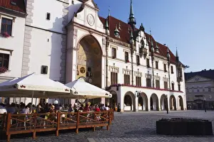 Horni Namesti Prints: Outdoor cafe in front of Town Hall in Upper Square (Horni Namesti), Olomouc
