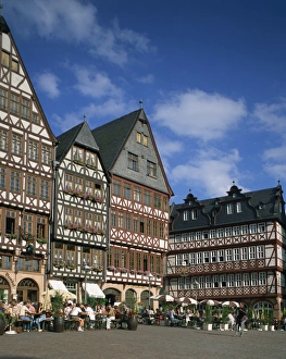 Frankfurt Prints: Outdoor cafes in the Romer area