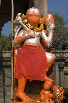 Hanuman Prints: Outdoor Hindu shrine to Hanuman the monkey god
