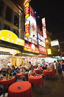 Tables Prints: Outdoor restaurant, Petaling Street, Chinatown, Kuala Lumpur, Malaysia