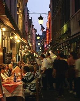 Bruxelles Prints: Outdoor restaurants, Brussels, Belgium, Europe