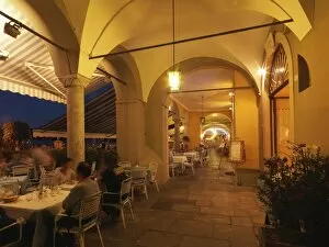 Images Dated 17th August 2010: Outdoor restaurants, Cannobio, Lake Maggiore, Italian Lakes, Piedmont, Italy, Europe