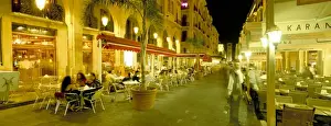 Lebanonese Prints: Outdoor restaurants at night in downtown area of Central District
