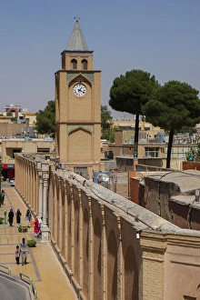 Typically Iranian Prints: Outer Clock Tower of Vank (Armenian) Cathedral, Isfahan, Iran, Middle East