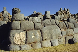 Sacsayhuaman Prints: Outer walls of Sacsayhuaman Inca Fortress