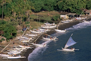 Hobby Prints: Outrigger canoes on Amed beach