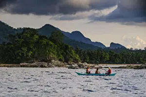 Puerto Princesa Prints: Outrigger cruising on the waters near the Puerto Princesa underground river