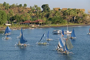 Outrigger Prints: Outrigger fishing boats off the east coast of Bali