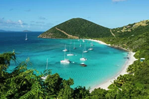 Mooring Collection: Overlook over White Bay, Jost Van Dyke, British Virgin Islands, West Indies, Caribbean