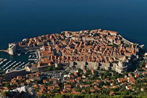 Overlooking the old town of Dubrovnik, UNESCO World Heritage Site, Croatia, Europe