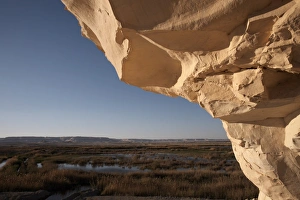 Overlooking wetland at the Farafra Oasis, Egypt, North Africa, Africa