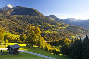 Chalet Prints: Overview of Berchtesgaden, Bavaria, Germany, Europe
