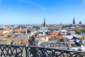 Urban Sprawl Prints: Overview of the city from an iron balcony of the Round Tower (Rundetaarn), Copenhagen