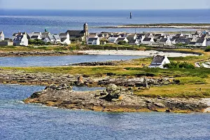 Finistere Prints: overview of the Ile de Sein from the top of the lighthouse
