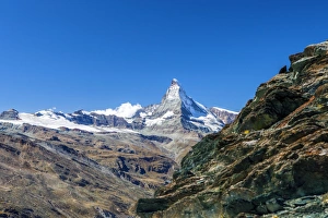 Canton Of Valais Prints: Overview of the Matterhorn. Zermatt, Canton of Valais, Pennine Alps, Swiss Alps