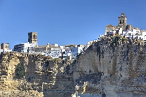 Bell Tower Prints: Overview from the south, Arcos de la Frontera, Andalucia, Spain, Europe