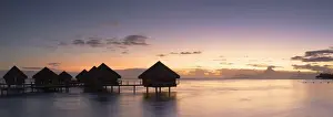 Papeete Prints: Overwater bungalows at Le Meridien Tahiti Hotel at sunset