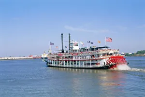 Flag Prints: Paddle steamer Natchez on the Mississippi River