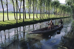 Channel Prints: Paddy fields and waterway with local boat