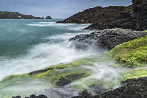 Padstow Prints: Padstow Lifeboat station from the shore of Mother Iveys Bay, Cornwall, England
