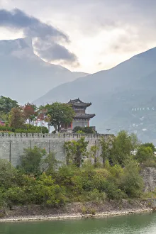 Surrounding Wall Prints: Pagoda on the banks of Yangtze River, near Chongqing, Peoples Republic of China