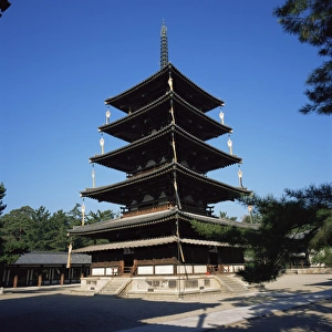 Pagoda Prints: Pagoda, Horyu-ji temple