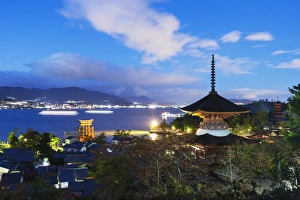 Shinto Prints: Pagoda at Itsukushima jinja Shinto Shrine