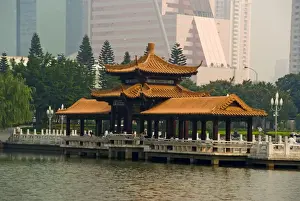 Pavilion Prints: Pagoda, Litchi Park, Shenzhen Special Economic Zone (S. E. Z. ), Guangdong, China, Asia