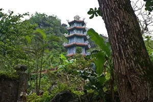 Lush Prints: Pagoda on Marble Mountain, near Danang, Vietnam, Indochina, Southeast Asia, Asia