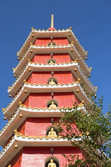 New Territories Prints: Pagoda at Ten Thousand Buddhas Monastery, Shatin, New Territories, Hong Kong, China, Asia