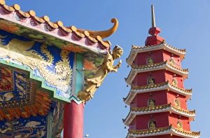 Pagoda at Ten Thousand Buddhas Monastery, Shatin, New Territories, Hong Kong, China, Asia