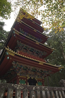 Nikko Prints: Pagoda at Toshogu Shrine